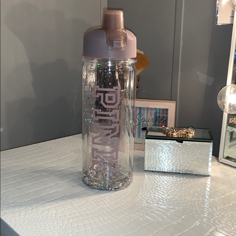 PINK glitter water bottle